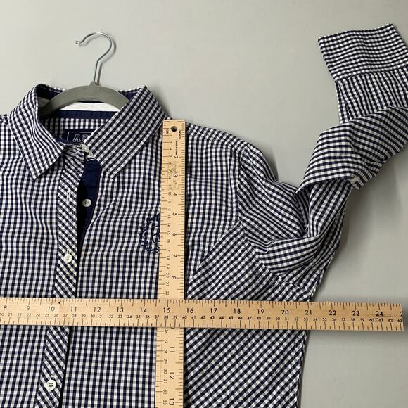 Ariat Men Shirt L Blue Check Collared Button Up Gingham Adult Fit for a Rider - Picture 5 of 11